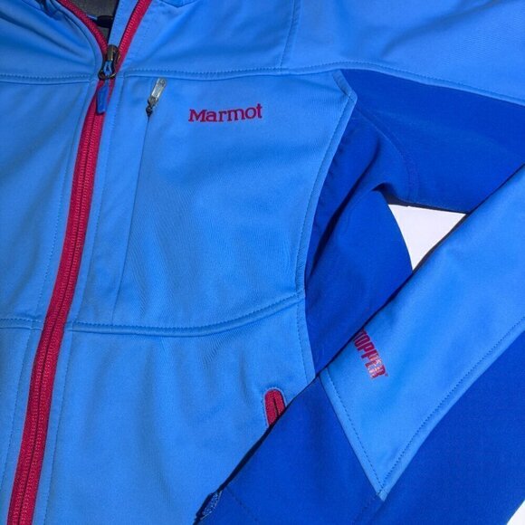 Women’s Marmot Gore WindStopper Performance Shell Jacket Skiing Hooded Blue XS - Picture 4 of 13